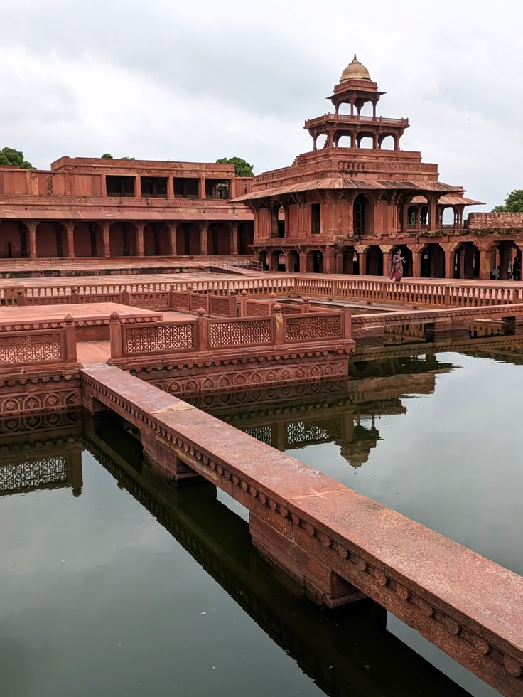 Fatehpur Sikri UNESCO World Heritage Site panoramic view of red sandstone palaces